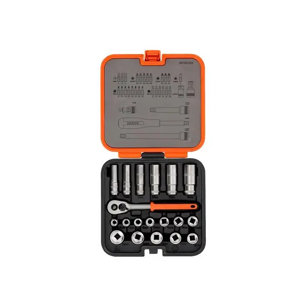 Bahco BAHS51MC3H S51MC3H 3/8in Drive Standard and Deep Socket & 1/4in Bit Set, 51 Piece