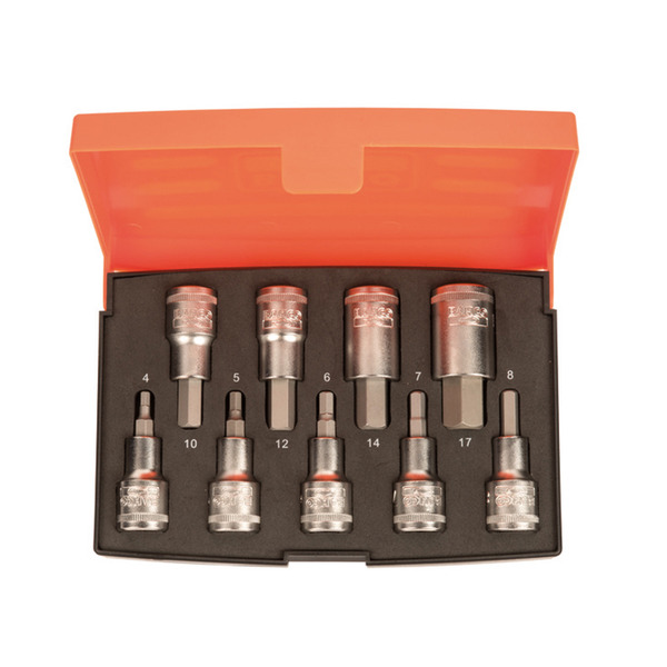 Bahco BAHS9HEX S9HEX 1/2in Drive Socket Set, 9 Piece