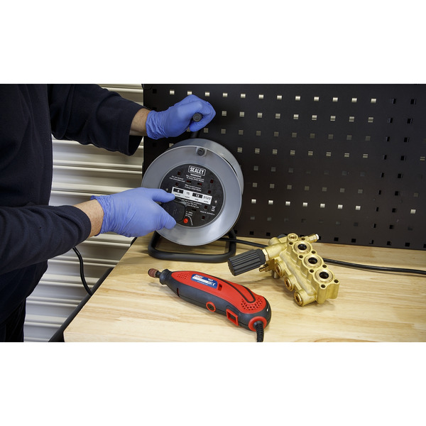 Sealey BCR153T 15m Cable Reel with Thermal Trip 4 x 230V