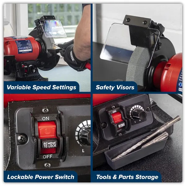 Sealey BG150WVS 150mm Bench Grinder with Variable Speed 250W/230V