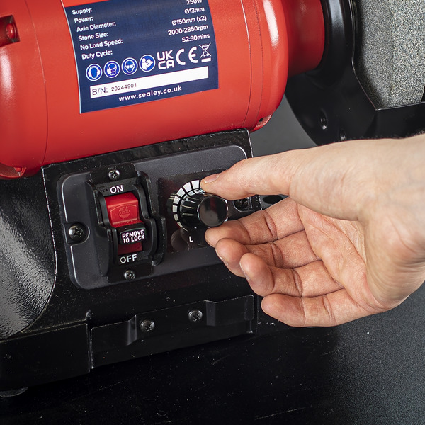 Sealey BG150WVS 150mm Bench Grinder with Variable Speed 250W/230V