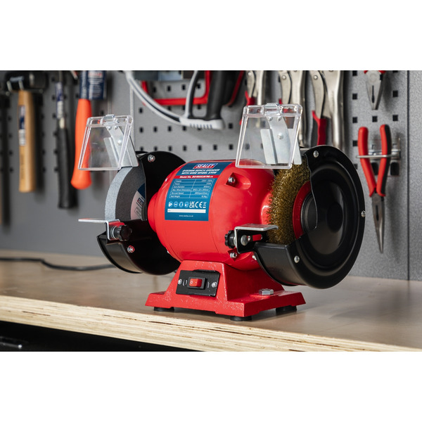 Sealey BG150XLW/98 150mm Bench Grinder with Wire Wheel 370W/230V