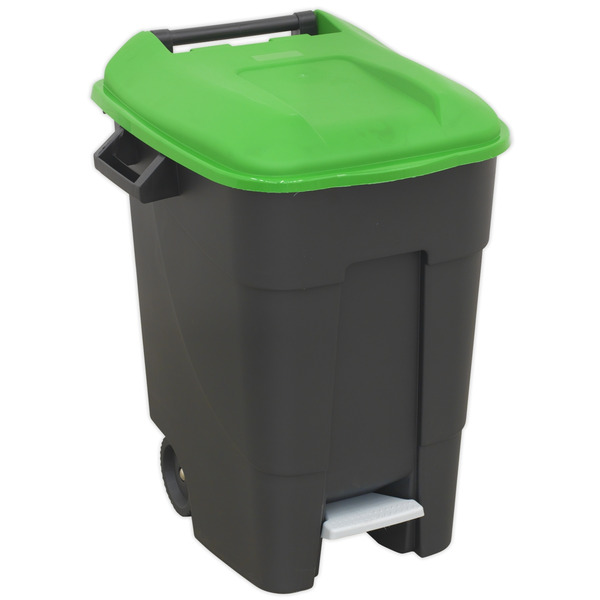 Sealey BM100PG Refuse/Wheelie Bin with Foot Pedal 100L - Green