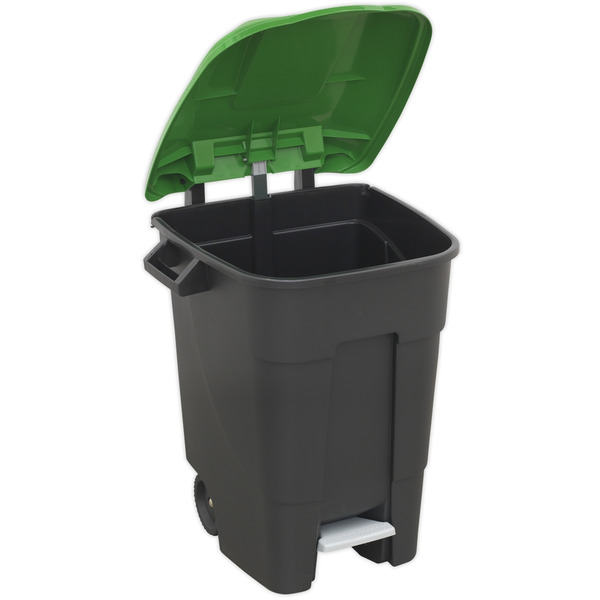 Sealey BM100PG Refuse/Wheelie Bin with Foot Pedal 100L - Green