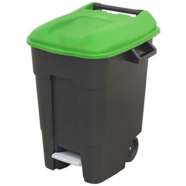 Sealey BM100PG Refuse/Wheelie Bin with Foot Pedal 100L - Green