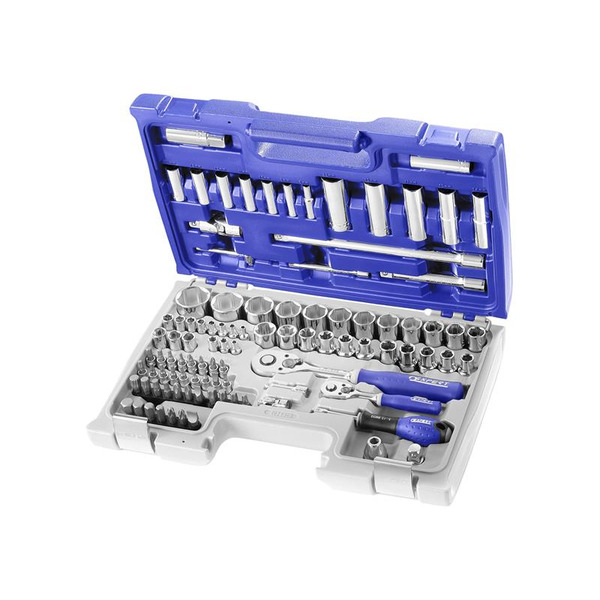 Britool Expert BRIE034805B Expert 1/4 & 1/2in Drive Socket & Accessory Set, 98 Piece