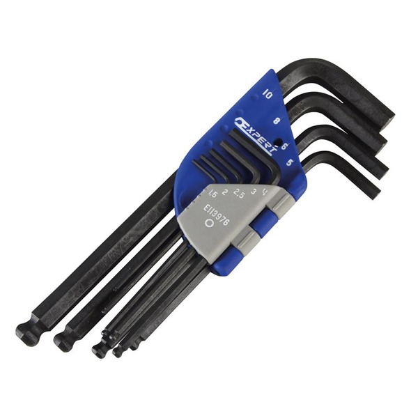 Britool Expert BRIE113976B Expert Metric Ball End Hexagon Key Long Arm Set, 9 Piece