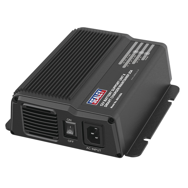 Sealey 12V Battery Support Unit & Smart Charger/Maintainer 25A