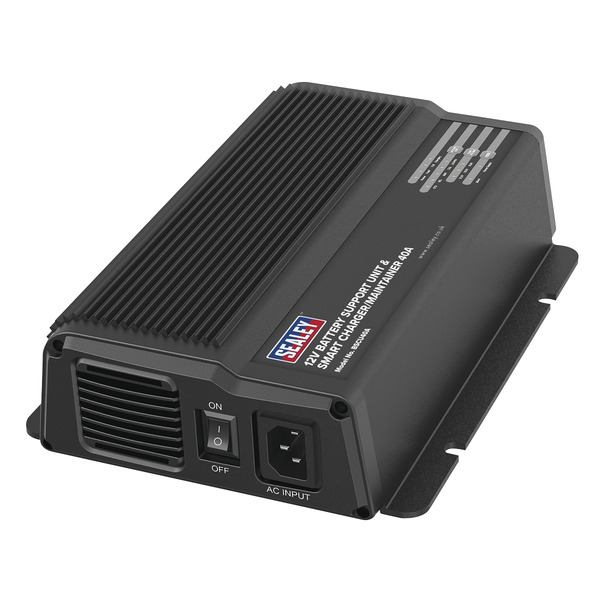 Sealey 12V Battery Support Unit & Smart Charger/Maintainer 40A