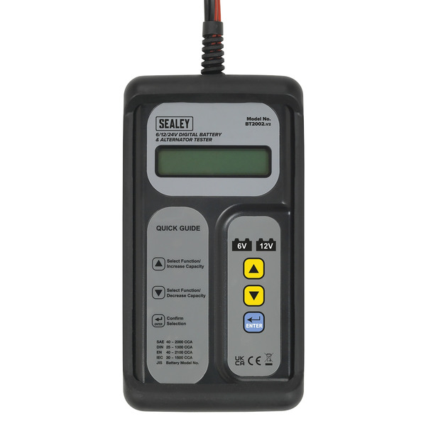 Sealey BT2002 Digital Battery & Alternator Tester 6/12/24V