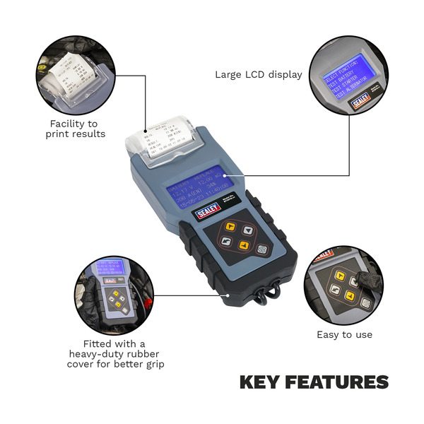 Sealey Digital Battery & Alternator/Starter Tester with Printer 12V