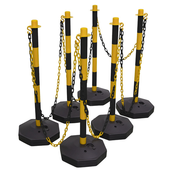 Sealey BYSBKIT Post & Chain Kit 25m - Black/Yellow