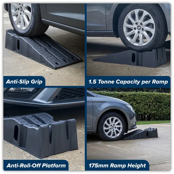 Sealey CAR3000C Car Ramps 1.5 Tonne Capacity per Ramp 3 Tonne Capacity per Pair