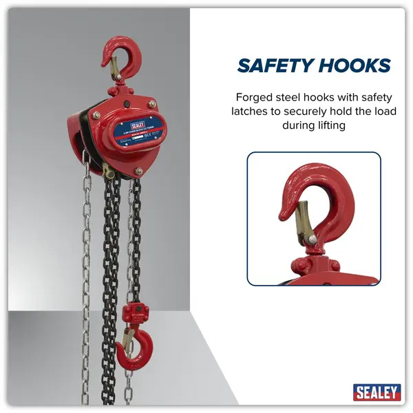 Sealey CB500 2.5m Chain Block 0.5 Tonne