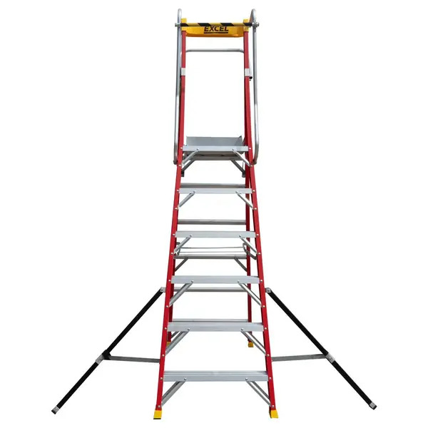 Excel 31134 Electricians Fibreglass Podium Step Ladder 6 Tread 2.61m EN131-7
