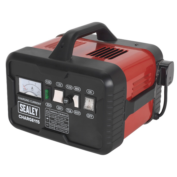 Sealey CHARGE115 12/24V Battery Charger 19A 230V
