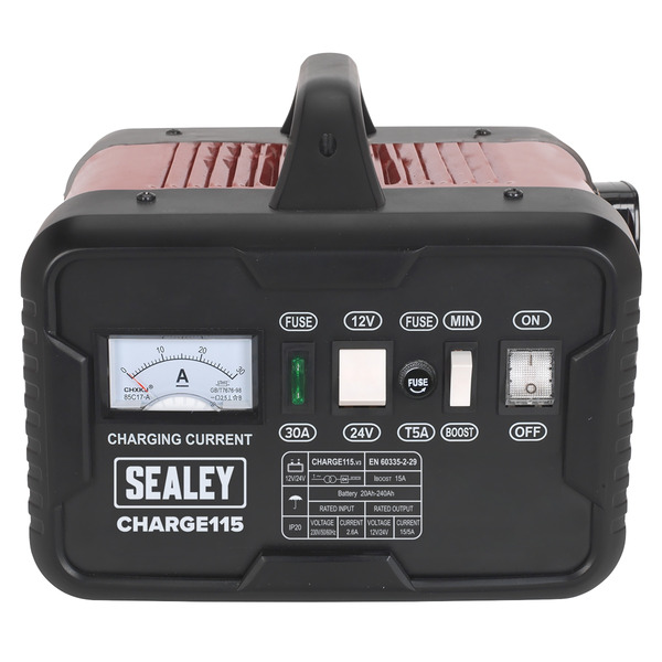 Sealey CHARGE115 12/24V Battery Charger 19A 230V