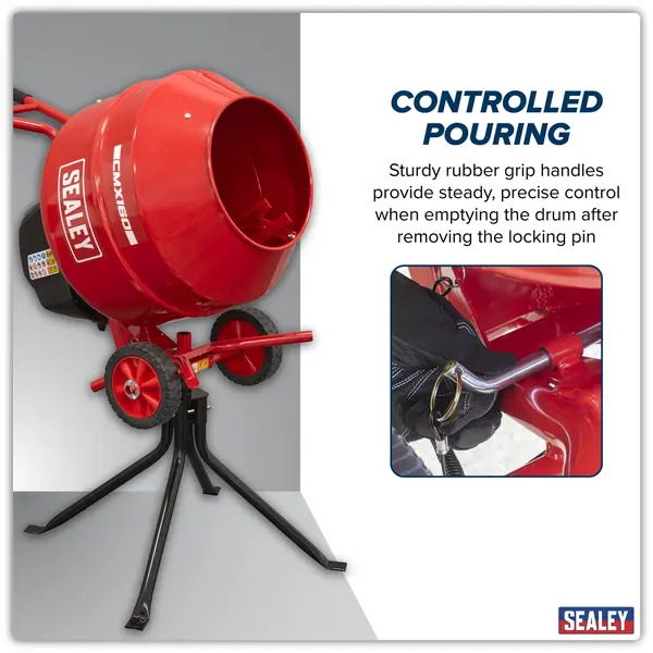 Sealey CMX160 160L Cement Mixer with Stand 650W