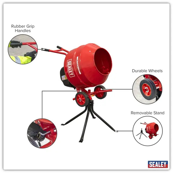 Sealey CMX160 160L Cement Mixer with Stand 650W