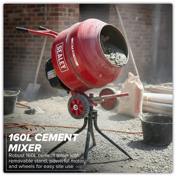 Sealey CMX160 160L Cement Mixer with Stand 650W