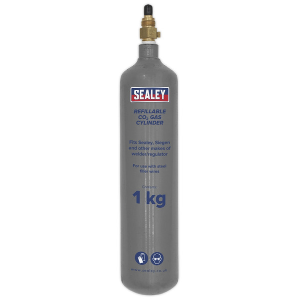 Sealey Refillable Carbon Dioxide Gas Cylinder 1kg