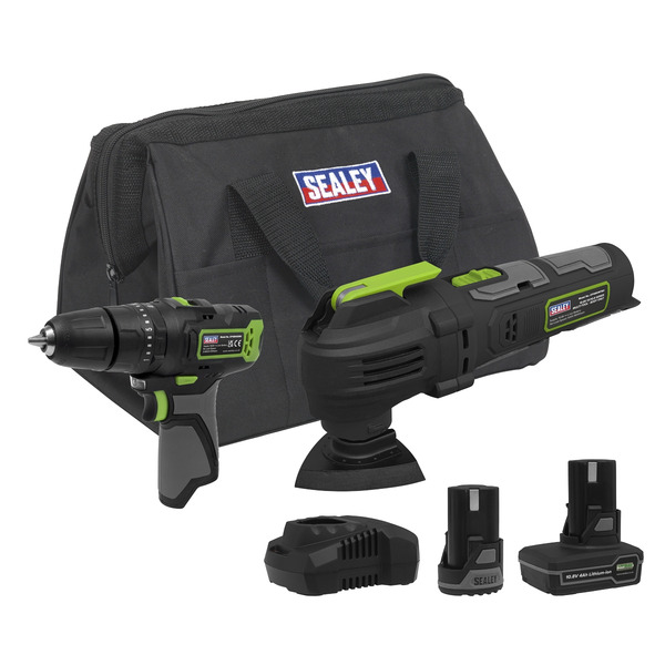 Sealey CP108VCOMBO5 2 x SV10.8 Series Cordless Power Tool Kit 10.8V - 2 Batteries
