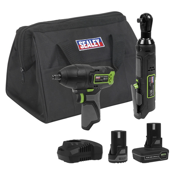 Sealey CP108VCOMBO6 2 x SV10.8 Series Cordless Power Tool Kit 10.8V - 2 Batteries