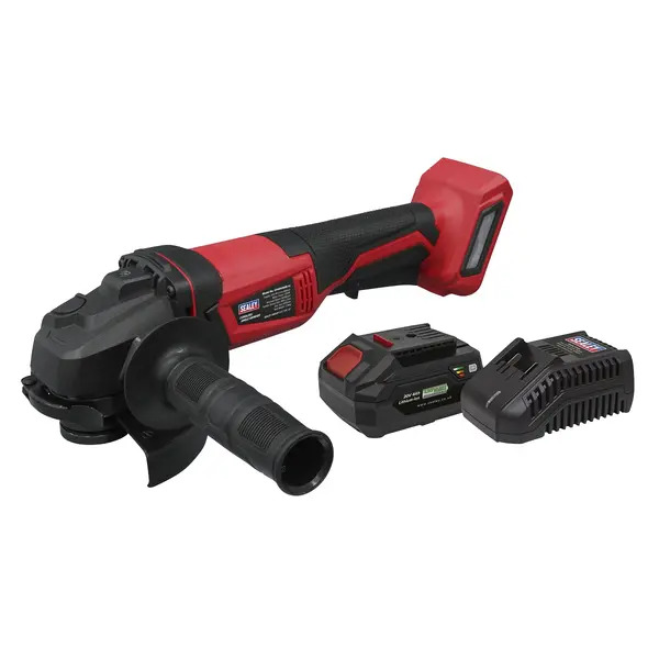 Sealey CP20VAGBKIT1 SV20 Series 115mm Cordless Angle Grinder Kit 20V 4Ah