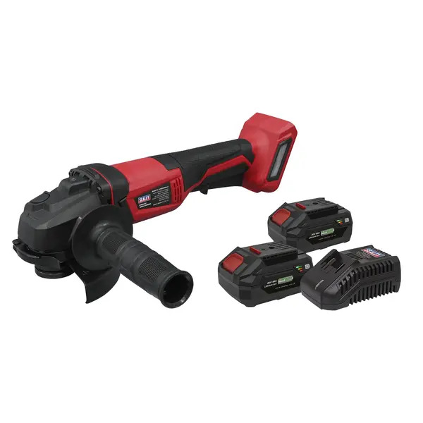 Sealey CP20VAGBKIT SV20 Series 115mm Cordless Angle Grinder Kit 20V 4Ah - 2 Batteries