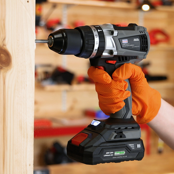 Sealey CP20VDDXKIT Premier SV20 Series 13mm Brushless Cordless Combi Drill Kit 20V - 2 Batteries