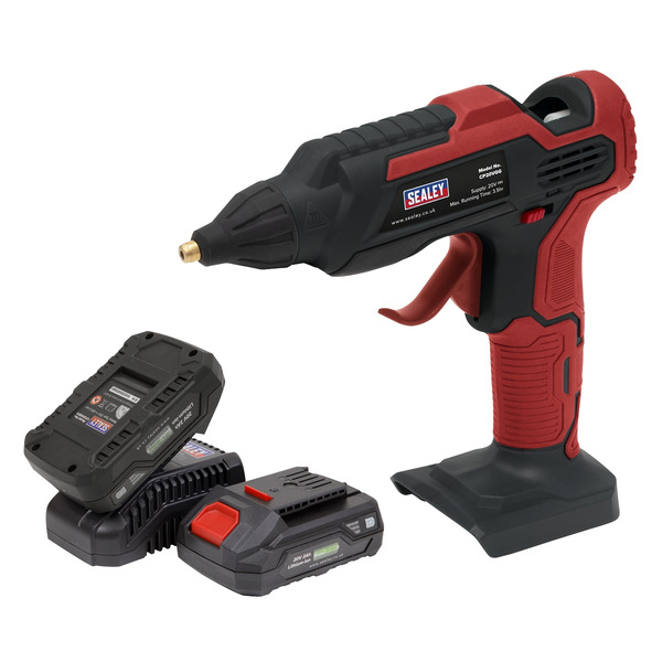 Sealey CP20VGGKIT SV20 Series Cordless Glue Gun Kit 20V 2Ah - 2 Batteries