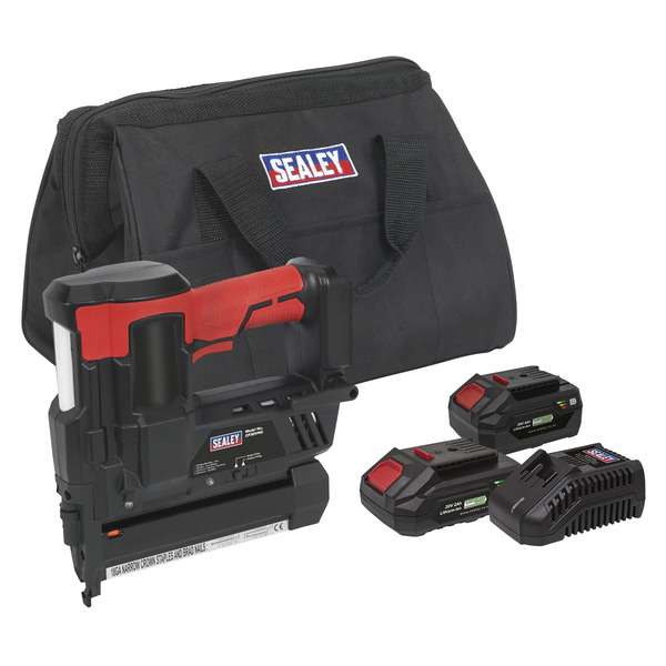 Sealey SV20 Series Cordless Nail/Staple Gun Kit 18G 20V - 2 Batteries