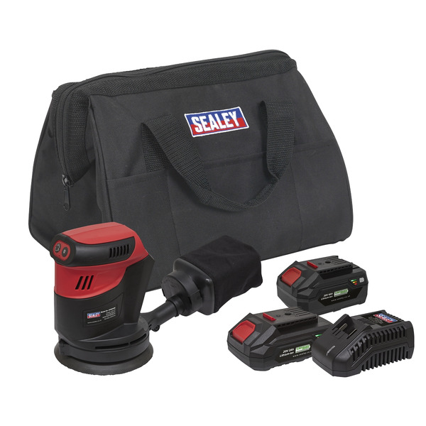Sealey SV20 Series 125mm Cordless Orbital Palm Sander Kit 20V - 2 Batteries