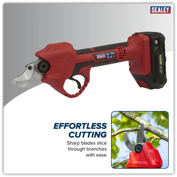 Sealey CP20VPSKIT SV20 Series Brushless Cordless Pruning Shears Kit 20V 2Ah - 2 Batteries