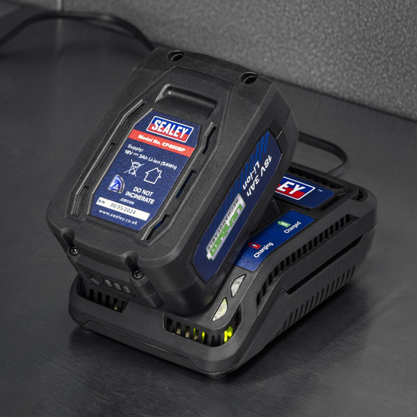 Sealey CP401LIHV 18V 3Ah 115mm Cordless Angle Grinder - Green