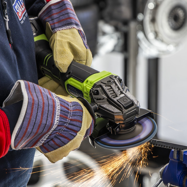 Sealey CP401LIHV 18V 3Ah 115mm Cordless Angle Grinder - Green