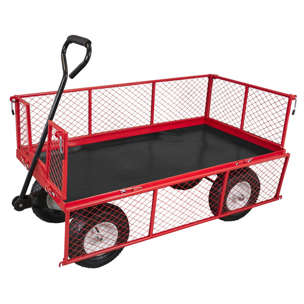 Sealey CST806 Platform Truck with Sides Pneumatic Tyres 350kg Capacity
