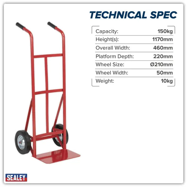 Sealey CST983 Sack Truck with Solid Tyres 150kg Capacity