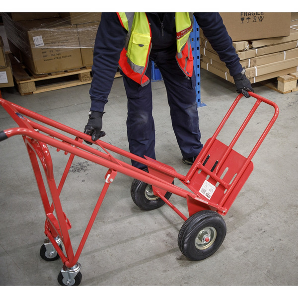 Sealey CST989 3-in-1 Sack Truck with Pneumatic Tyres 250kg Capacity
