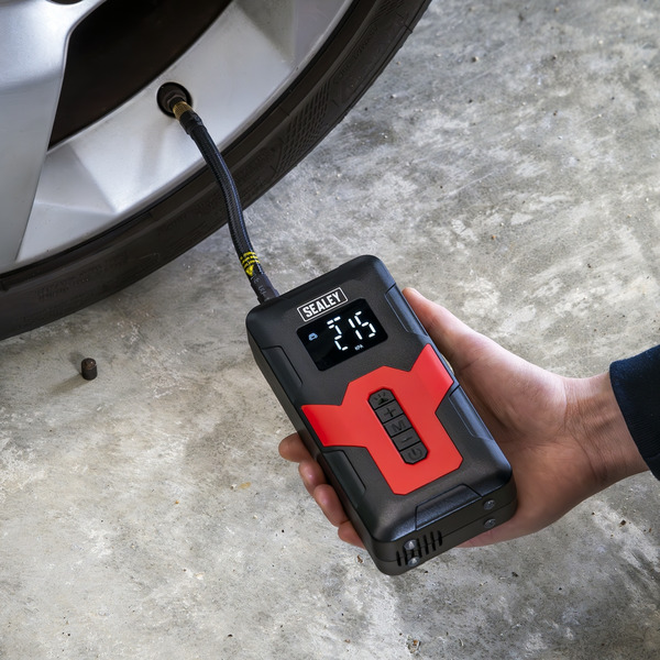 Sealey CTI140 Rechargeable Tyre Inflator & Power Bank with Worklight 12V