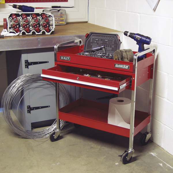 Sealey Superline PRO® Heavy-Duty Trolley with Lockable Drawer 2-Level