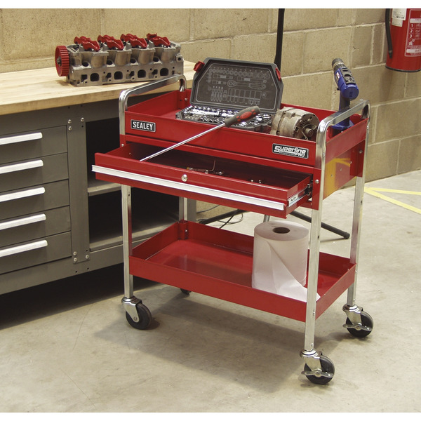 Sealey Superline PRO® Heavy-Duty Trolley with Lockable Drawer 2-Level