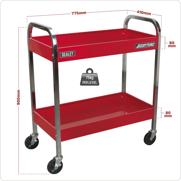 Sealey CX102 American PRO&reg; Heavy-Duty Trolley 2-Level