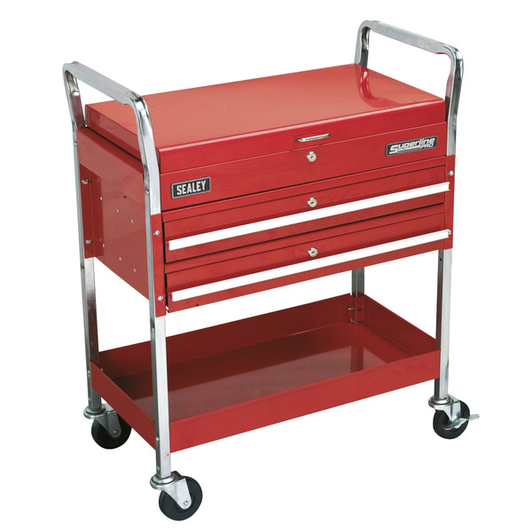 Sealey Superline PRO® Heavy-Duty Trolley with Lockable Top & 2 Drawers 2-Level