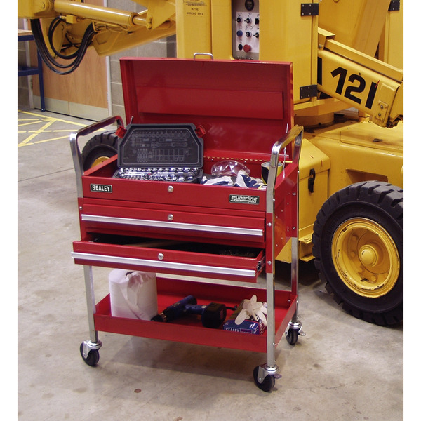Sealey Superline PRO® Heavy-Duty Trolley with Lockable Top & 2 Drawers 2-Level
