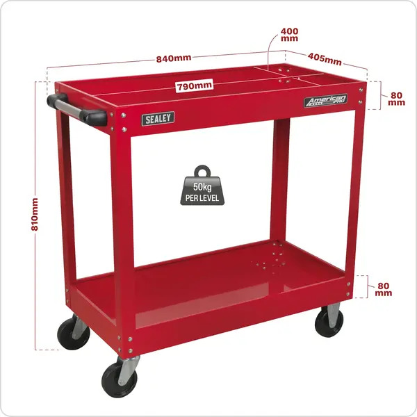 Sealey CX105 American PRO&reg; Heavy-Duty Workshop Trolley 2-Level