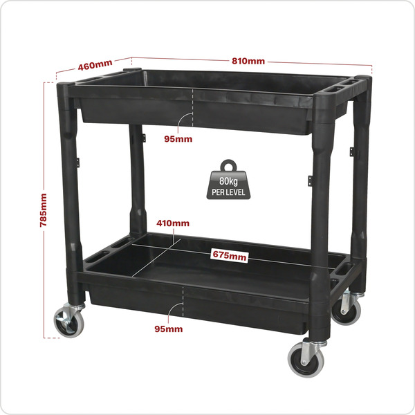 Sealey CX204 Composite Heavy-Duty Trolley 2-Level