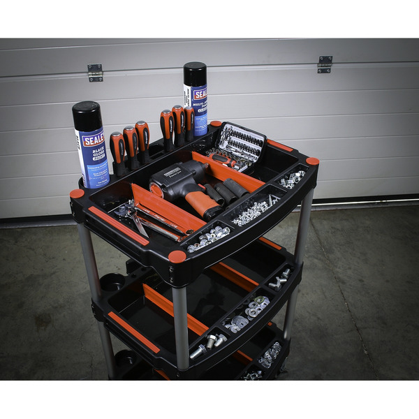 Sealey CX313 Composite Workshop Trolley with Parts Storage 3-Level