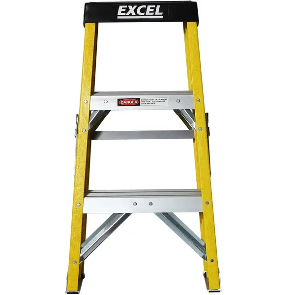 Excel 7403 Electricians Fibreglass Step Ladder 2 Tread 0.76m Heavy Duty