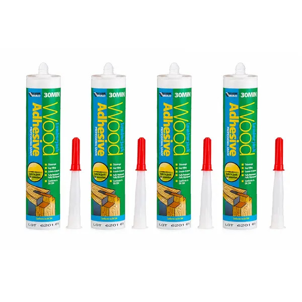 Everbuild 484684x4 Lumberjack 30 MIN PU Wood Adhesive Tube 310 mL x 4